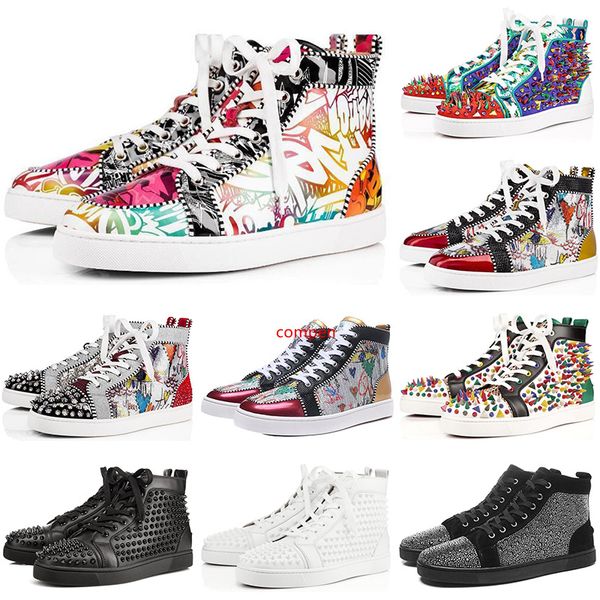 

wholesale designer luxury s shoes men women studded spikes platform sneakers glitter vintage genuine leather casual rivet sneaker