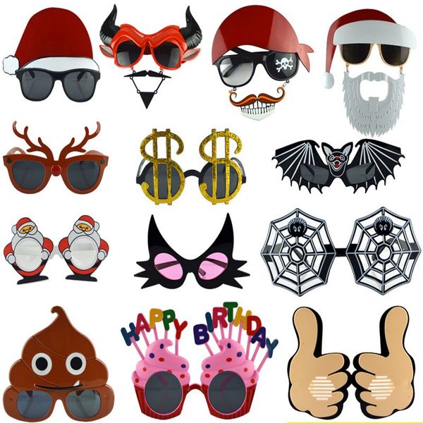 

halloween christmas party glasses funny ghost costume glasses for pumpkin santa claus reindeer dollar cat mask masquerade hh7-1343
