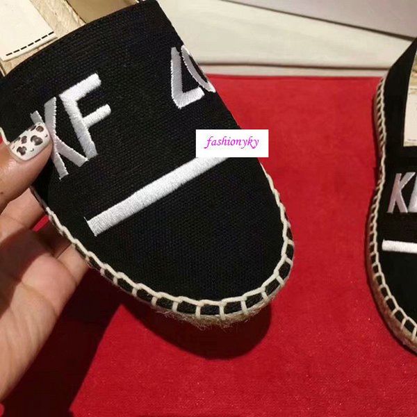 

нового salefashionable вышитых соломы тканой обувь рыбак пара обувь, Black