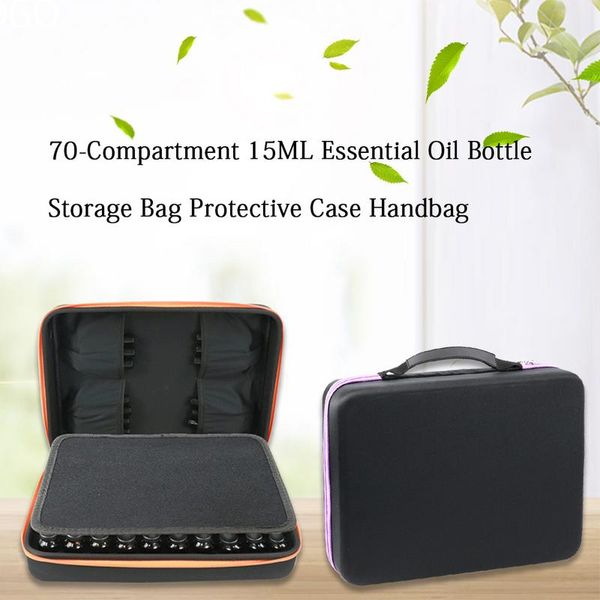 

70-compartment 15ml essential oil bottle storage bag protective case handbag