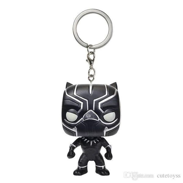 

good wholesale price big discout funko pocket pop keychain - black panther vinyl figure keyring with box toy gift good quality fast shipping