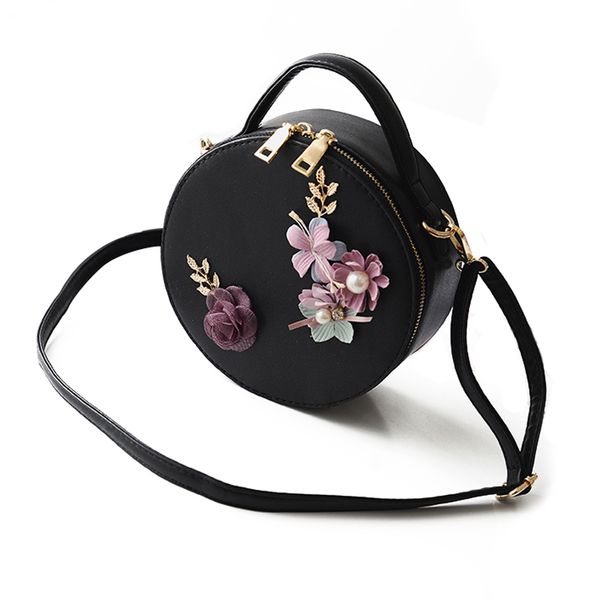 

women bag female handbags leather shoulder bag crossbody tote handbag round flower cute small fashion bags
