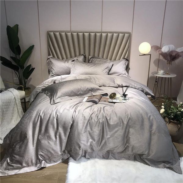 

800tc egyptian cotton jacquard gray white bedding set  king size bed sheet duvet cover bed set bedclothes parure de lit