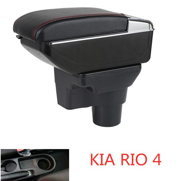 

for kia k2 rio 4 armrest box central store content box with cup holder products interior car-styling accessory 2011-2016 usb