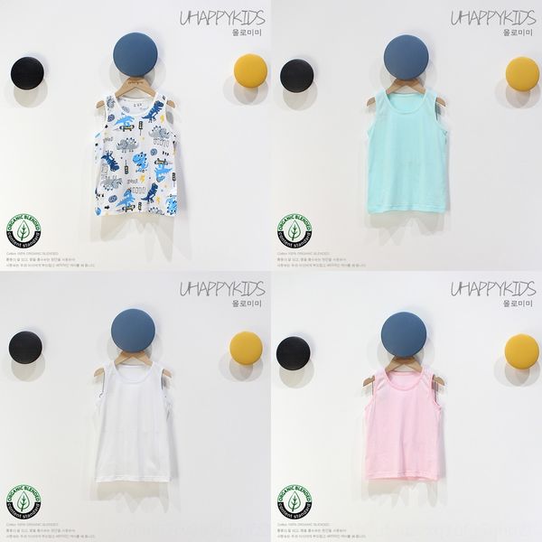 

uhappukids children's pure cotton vest thin baby air conditioner armless children's underwear underwear, Blue