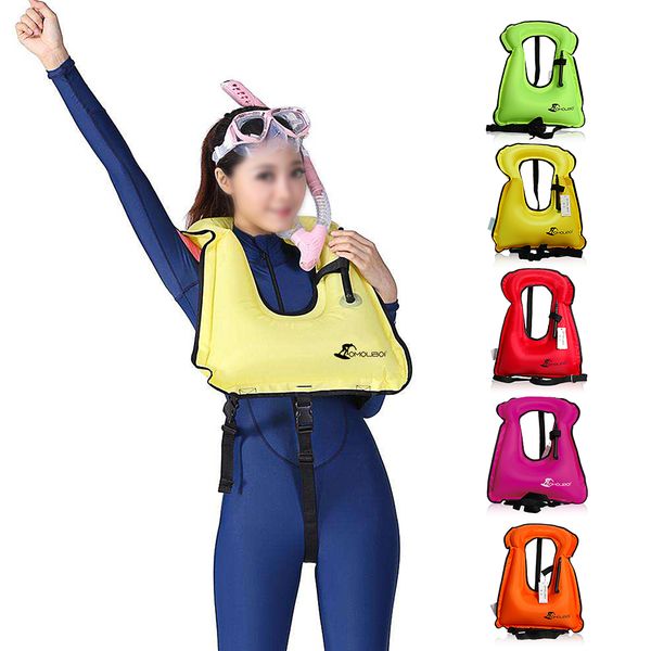 

inflatable swim vest life jacket universal swimming boating snorkeling floating device drifting surfing water sports life saving