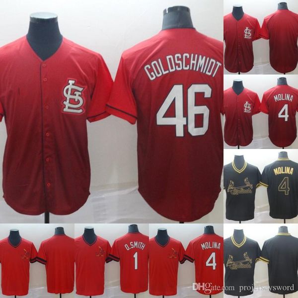 

Mens St. Louis 46 Paul Goldschmidt 4 Yadier Molina 100% Stitched Cardinals Baseball Jerseys Cheap Fast Shipping S-XXXL