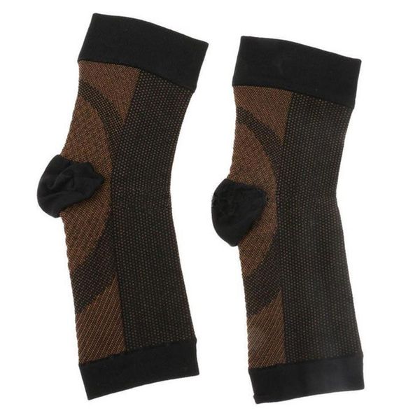 

foot angel anti fatigue compression foot sleeve ankle support running cycle basketball sports socks outdoor men ankle brace sock, Black