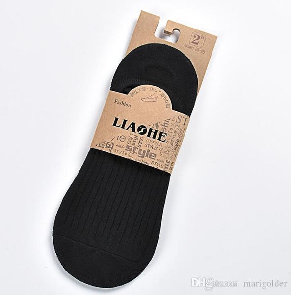 

sports socks spring and summer new men's cotton pinstripe socks silicone non-slip invisible socks wholesale, Black