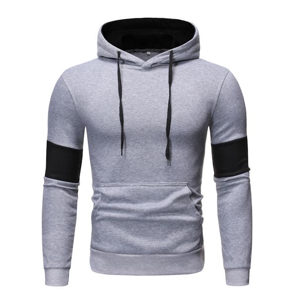 

new style men's hoodies casual fashion men's wear large size hoodies pullover cotton autumn and winter jacket men 2019, Black