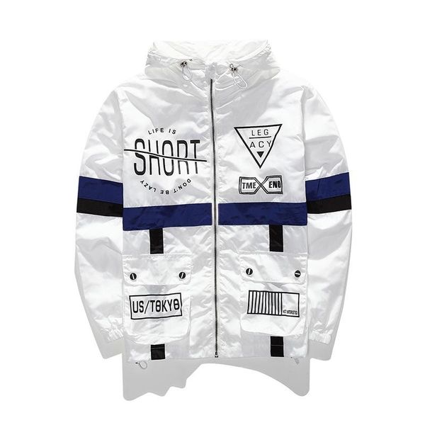 

new spring autumn hip hop windbreaker jacket men legacy brand fashionthin zipper casual jacket life is short mens outwear breathable, Black;brown