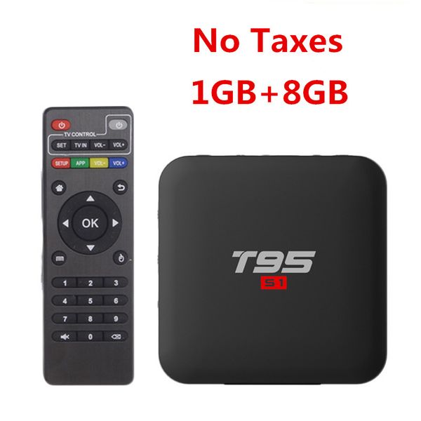

No taxe 1gb 8gb t95 1 android tv box android 7 1 amlogic 905w quad core mart tv box iptv with clock