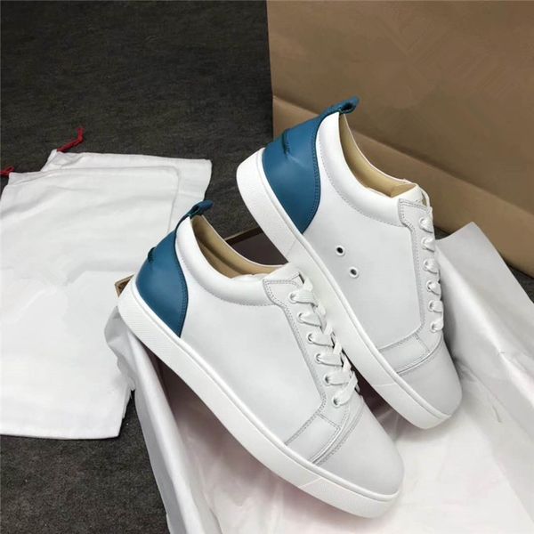 

luxury designer red bottom no studded spikes men women casual shoes fashion insider sneakers white leather high boots orlato trainers, Black