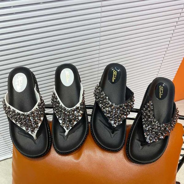 

LadiesSummer New Sequins Fashion Casual Flip-flops, Black
