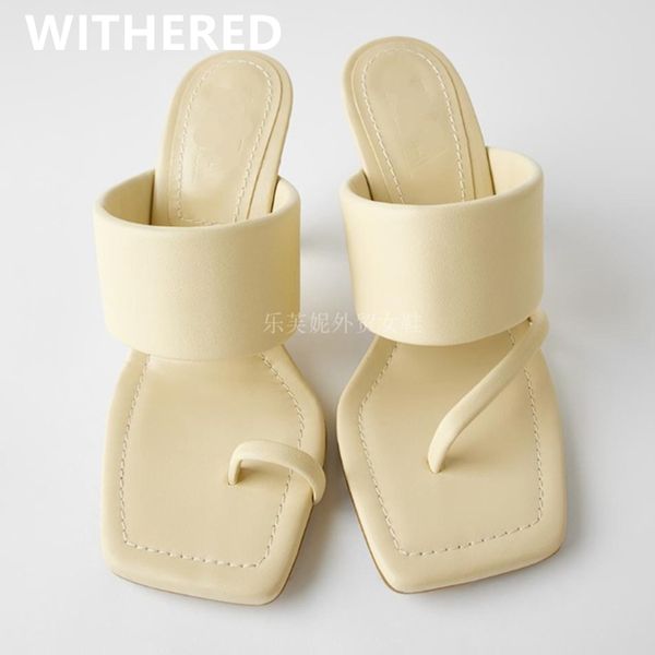

withered 2020 ss new arrival england style office lady mules shoes heels shoes woman women women slippers, Black