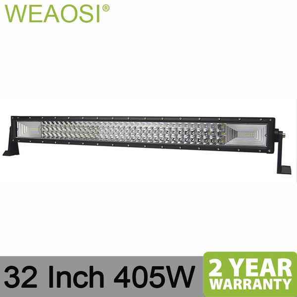 

32'' 405w 4x4 car led light bar straight triple row combo offroad driving lamp bar used for wrangler truck led lights