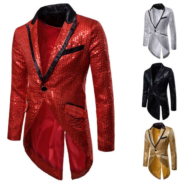 

brand new men suit jackets men's men casual slim fit formal button suit blazer coat solid sequines patchwork fashion 2019