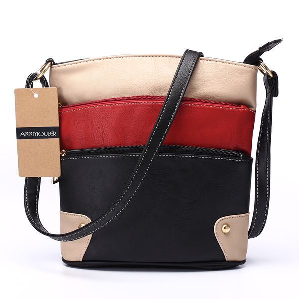 

женщины лоскутная сумка плеча 4 цвета crossbody сумка tote три zipper сумка кошельки высокого качества