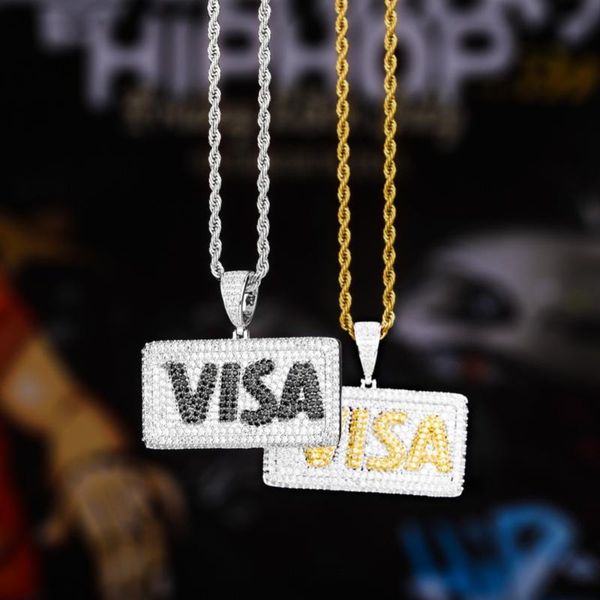 

rich style card rectangle iced out pendant fashion hip hop pendant jewelry, Silver