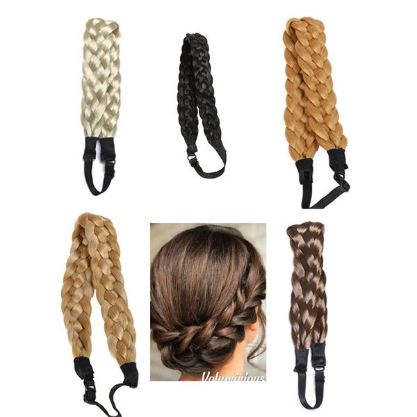 Synthetic Wig Braided Twisted Hair Band Elastic Twist Headband