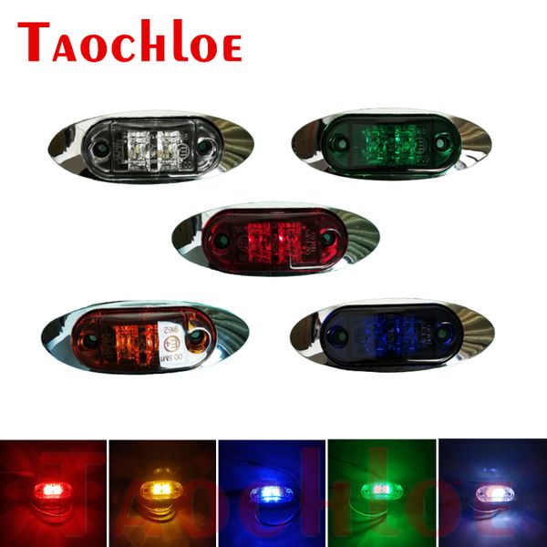 

10pcs 10v - 30v led clearance lights for car truck trailer lorry bus suv chrome side marker light turn signal warning lamps