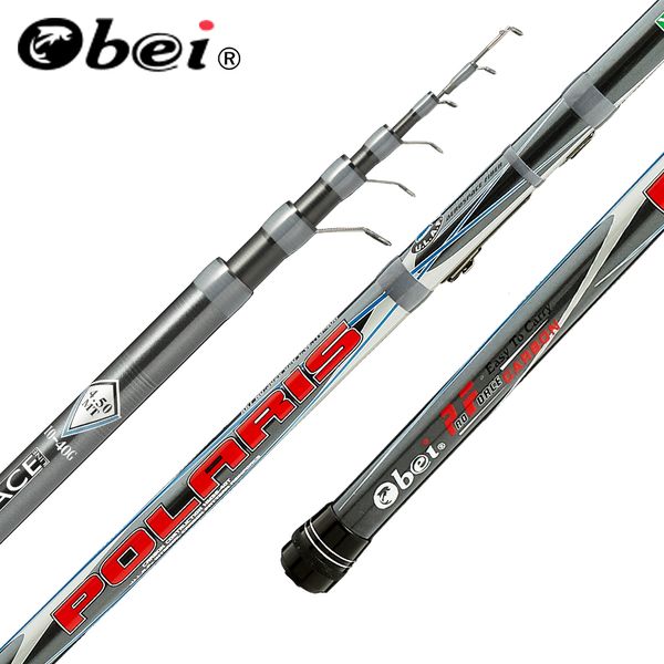 obei polaris telescopico portatile pesca canna da pesca 3.8-6.0m viaggi ultra leggero spinning casting pesca galleggiante 10-40g pole