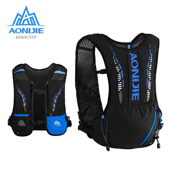 

aonijie 5l hydration backpack ultralight running vest pack bag with soft flasks for trail outdoor camping jogging marathon c9102