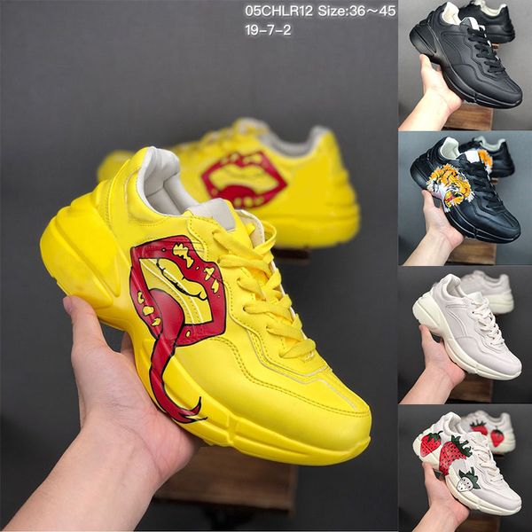

mens rhyton sneaker with mouth lip print ny yankees women brand vintage trainer men designer mountain climbing casual shoes oversize sneaker