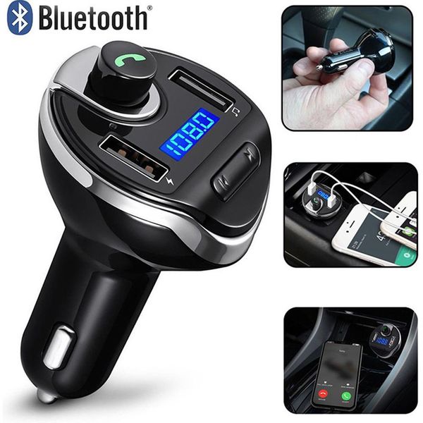 

universal fm transmitter bluetooth car charger wireless radio handscar kit mp3 audio player with 1.2 inch screen