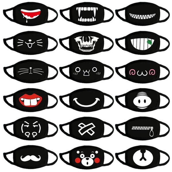 

cotton dustproof anime cartoon kpop lucky bear woman men cute expression mask mouth masks black mask mouth half muffle face mask