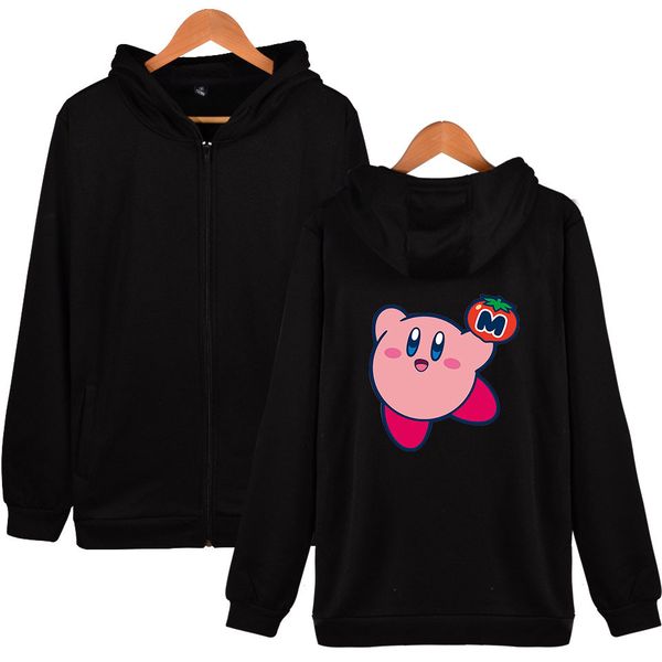 

nostalgia childhood act game kirby 2019 new lovely print zipper hoodies sweatshirt cute women/men fashion hoodies zippers, Black