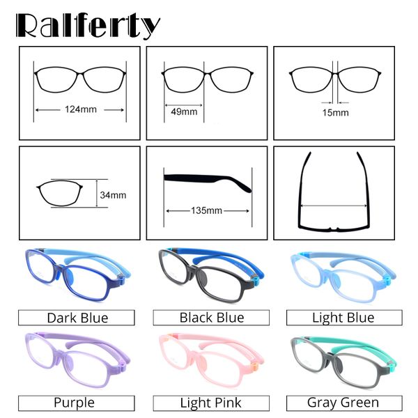 

wholesale-ralferty safe silicone glasses children fashion boy girl sport glasses for myopia presrade no diopter spectacle k19006, Black