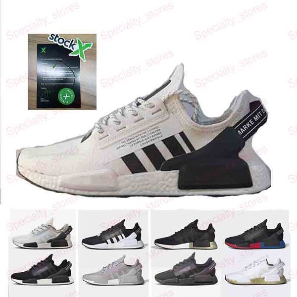 

new 2020 nmd r1 v2 running shoes grey white black core black og women mens trainers sports sneakers 36-45 breathable