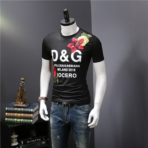 

new fashion summer short sleeve quality cotton casual famous designers brand t shirt men medusa printing t-shirt, White;black