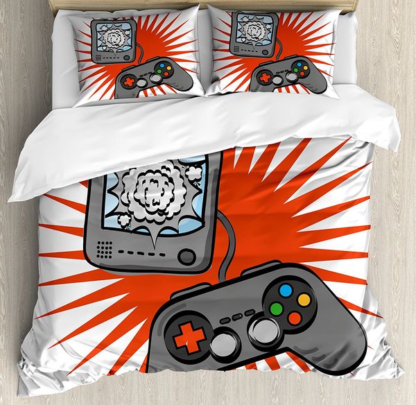 Boy S Room Duvet Cover Set Video Games Themed Design In Retro