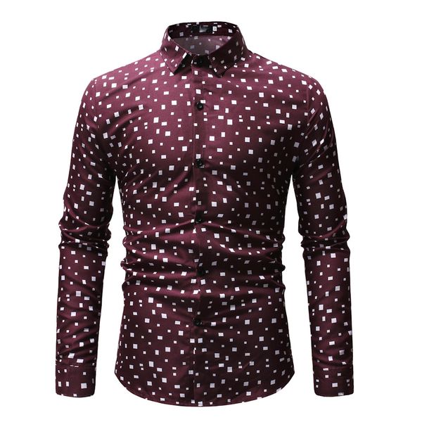 

fashion design standard size men's digital red white broken flower lstylish long sleeved shirt new, White;black