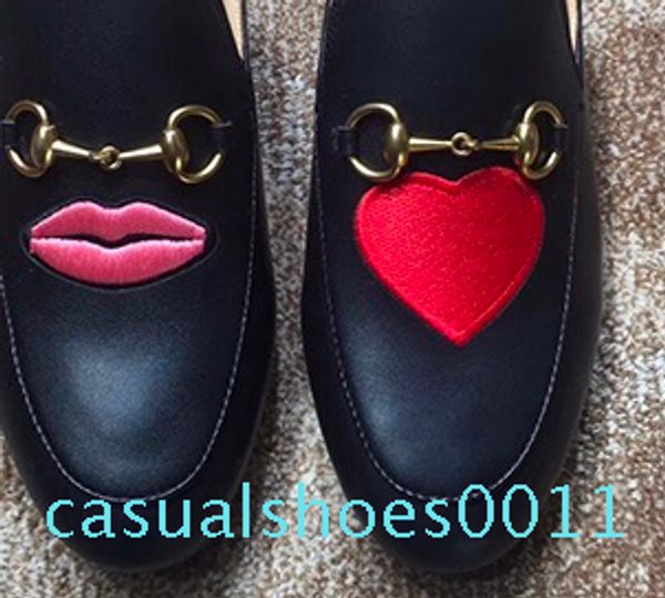 

12019 brand mules princetown men women fur slippers mules flats genuine leather luxury designer fashion metal chain ladies c11, Black