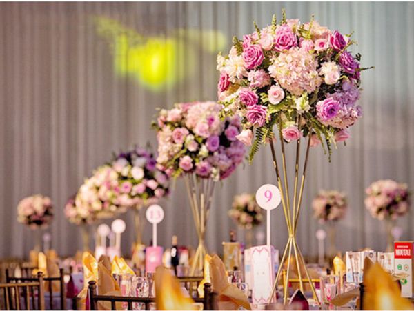 60cm Tall Gold Metal Flower Vase Table Centerpiece Wedding