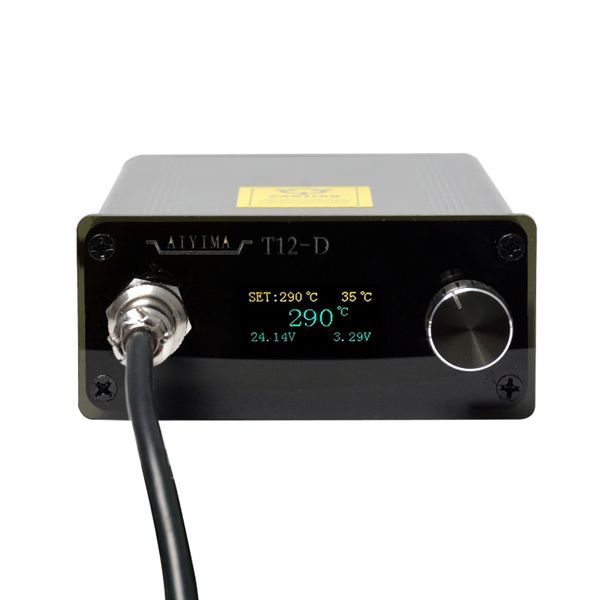 

ac 110v 220v oled t12 digital soldering iron station temperature controller 72w with eu plug + t12 handle + t12-k tip new