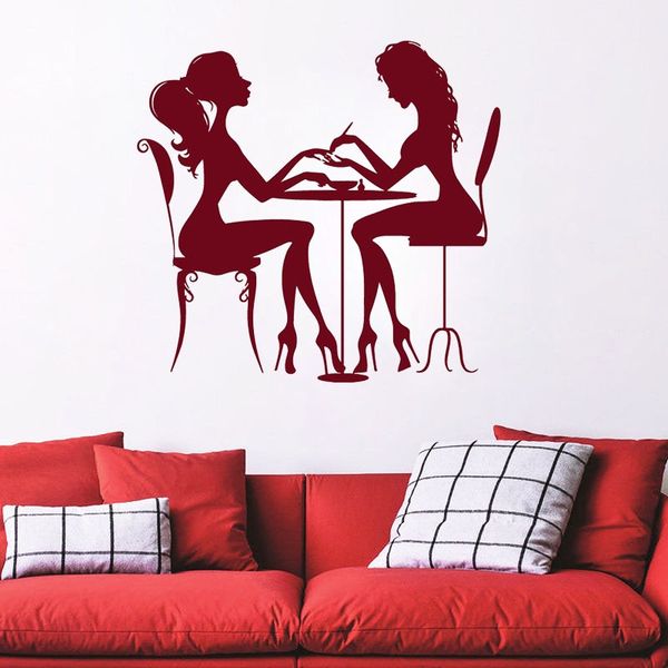 Nail Beauty Salon Vinyl Removable Wall Stickers Art Wall Decals Nail Bar Window Decoration Mural Art Wall Stickers Artistic Wall Decals From