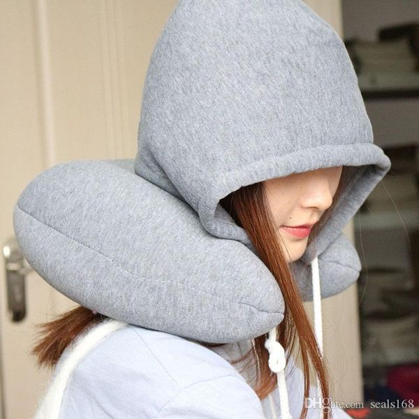 

body neck pillow solid nap cotton particle pillows soft hooded u-shaped pillow airplane car travel pillow home textiles hh9-2579