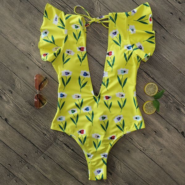 

one pieces 2020 v-neck swimsuit off shoulder swimwear women ruffle bathing suits beachwear monokini swim, White;black