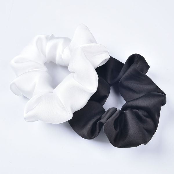 2019 Pure Color Satin Hair Scrunchies Silk Like Hairbands Hair