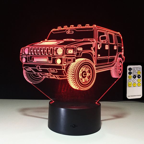 

3d lamp remote contol touch suv car kids toy child birthday gifts 7 colors change lights lighting led bulb for bedroomluminaria