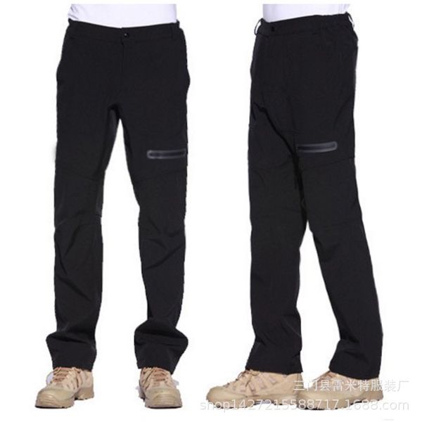 

new men hiking pants fleece thicken outdoor trousers waterproof windproof thermal for camping ski climbing hiking trousers, Black;green