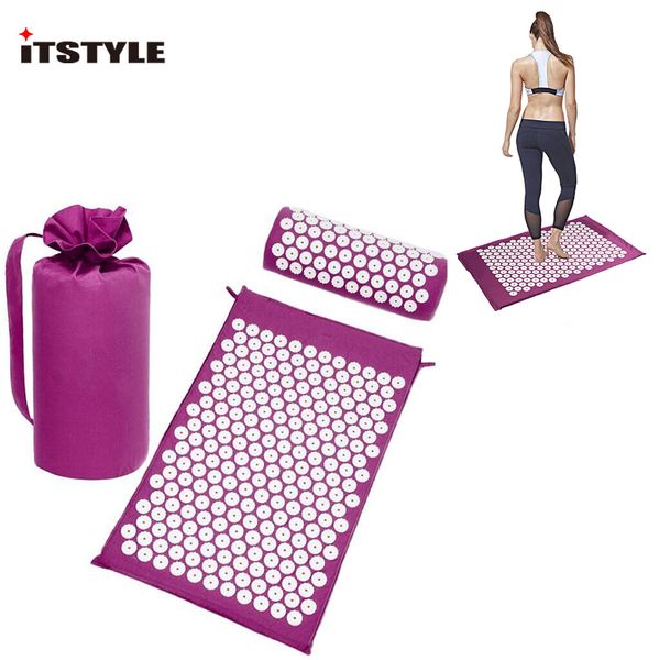 

itstyle yoga acupressure massage mats back body relieve stress tension abs spike relaxation pain pad mat