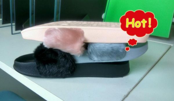 

rihanna leadcat fenty fur slide sandal women slippers men us5.5-us16.5 with box6, Black