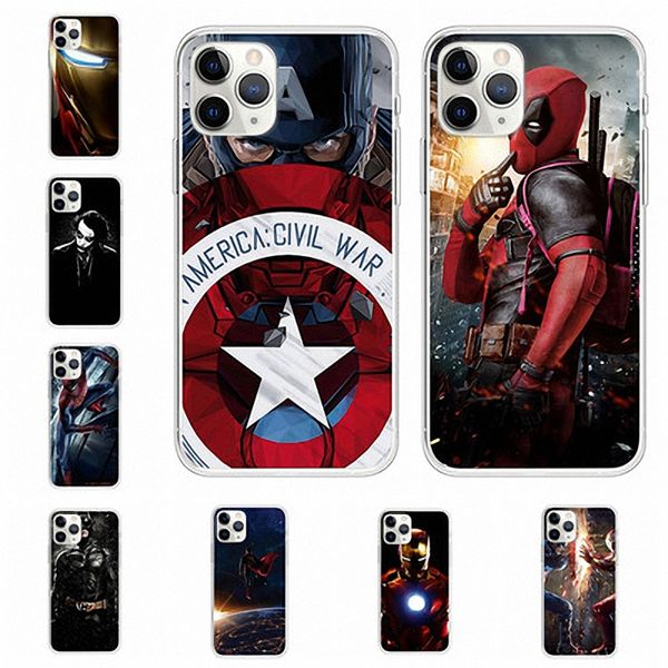 

черный корпус тпу для iphone 5 5s se 6 7 8 6s плюс х 10 xr xs max случай крышки кремния marvel мстители капитан ironman танос розничной торг