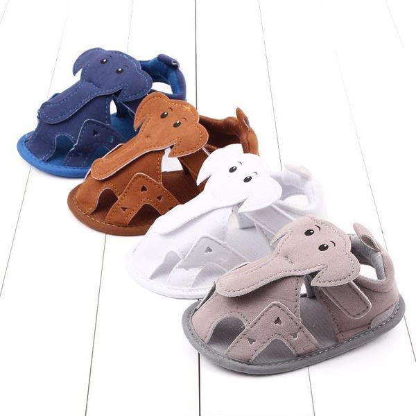 

baby boy sandals rubber sole barefoot infant summer shoes toddler prewalker cartoon elephant design 2020 new, Black;red