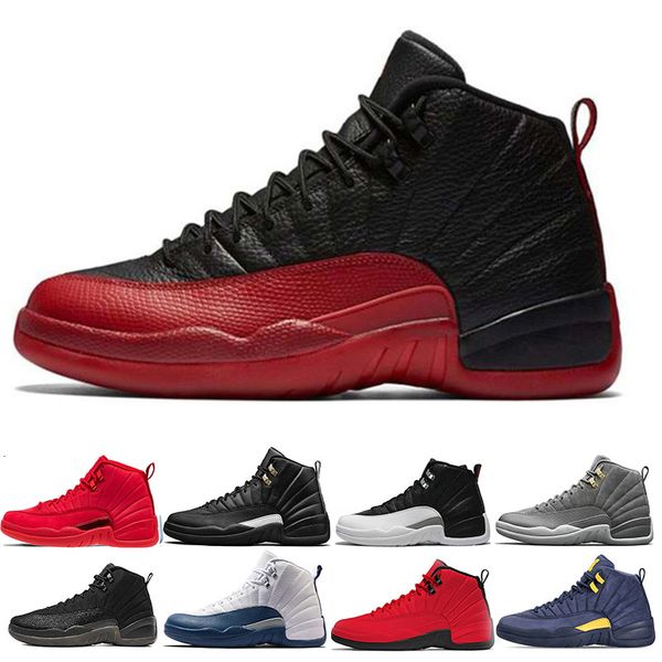 

new mens basketball shoes gym red michigan 12 12s college navy bulls unc flu game the master black white sports sneaker size 7-13
